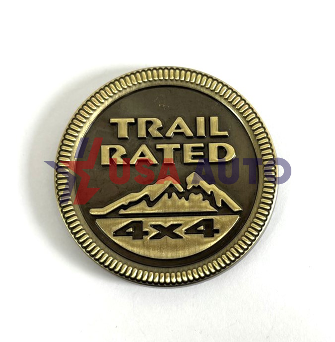 ემბლემა TRAIL RATED 4x4 63mm მუქი ოქროსფერი (რკინა)