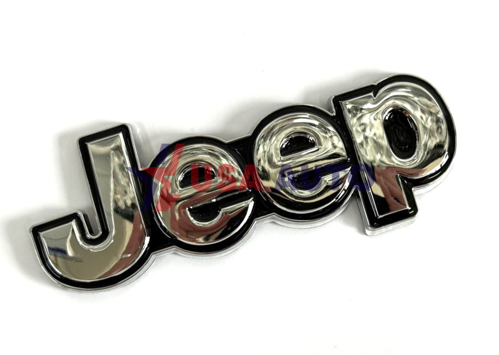 ემბლემა JEEP 165x30mm ნაცრისფერი, შავი კანტით (რკინა)