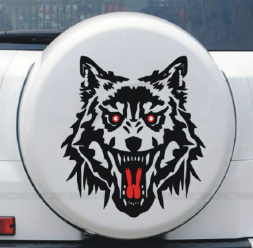 სტიკერი მგლის თავი (შავი) 28x25 სმ