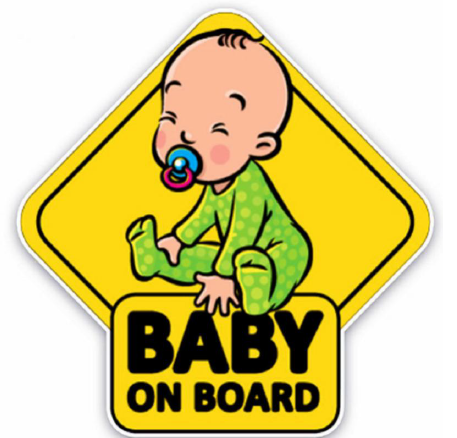 სტიკერი BABY ON BOARD 14x13 სმ