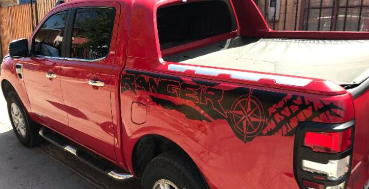 სტიკერი RANGER 2012-2020 საბარგულის გვერდებზე (კომპლექტი-2ც) შავი მატე