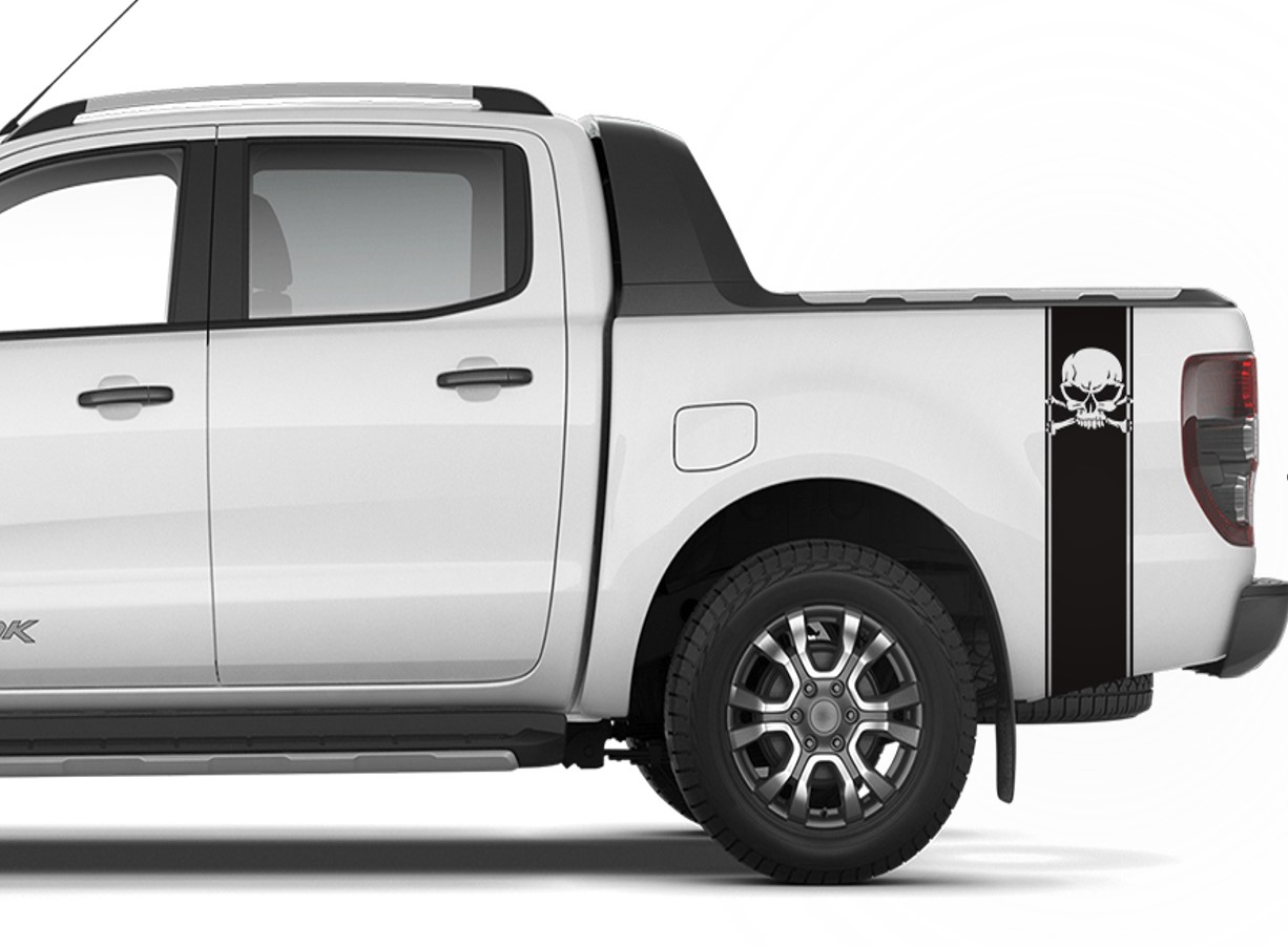 სტიკერი RANGER 2012-2020 საბარგულის გვერდებზე (კომპლექტი-2ც) შავი მატე